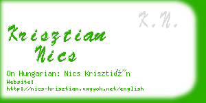 krisztian nics business card